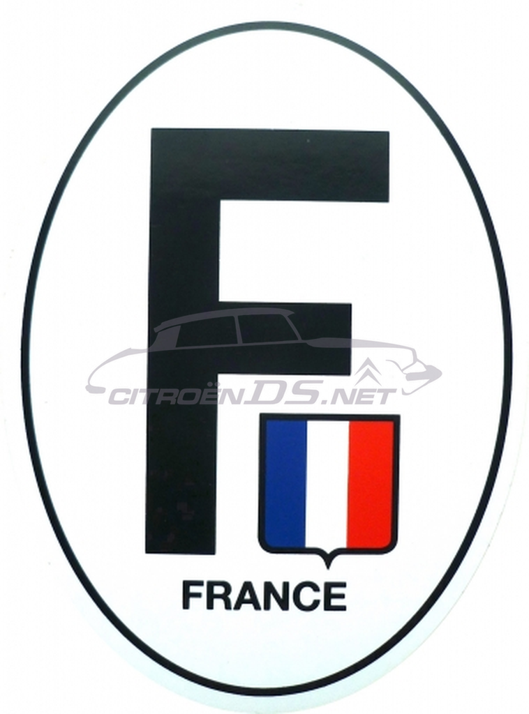 Autocollant F France, oval 115x85mm