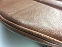 Brown leather seat cover for a complete front seat in perfect quality. Like the original! Delivery time approx. 14 days