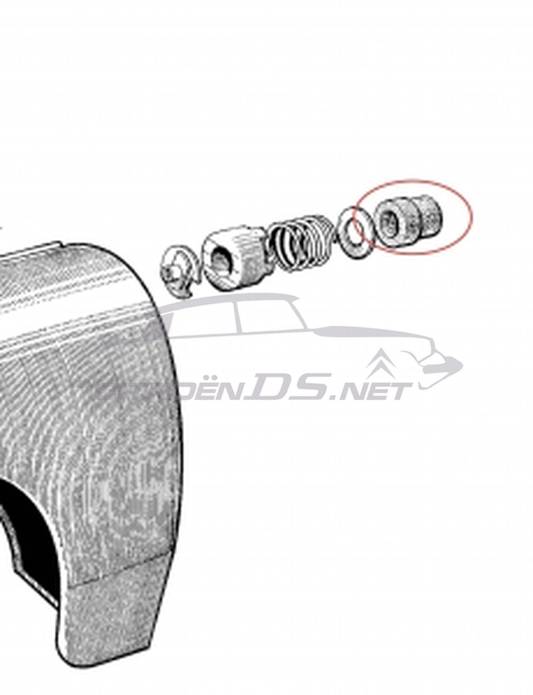 Front wing centering rubber, 4 per vehicle