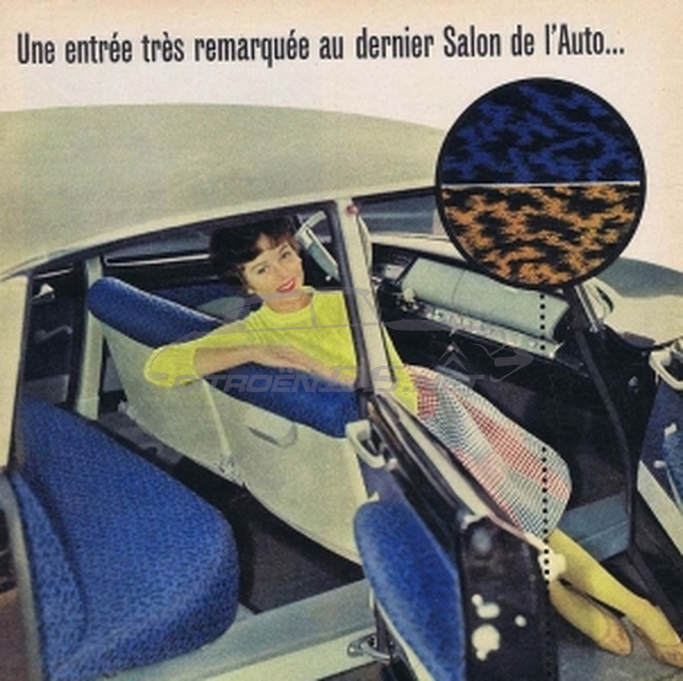 Interior complete, "Helanca" blue, 1958-1963, in replacement.