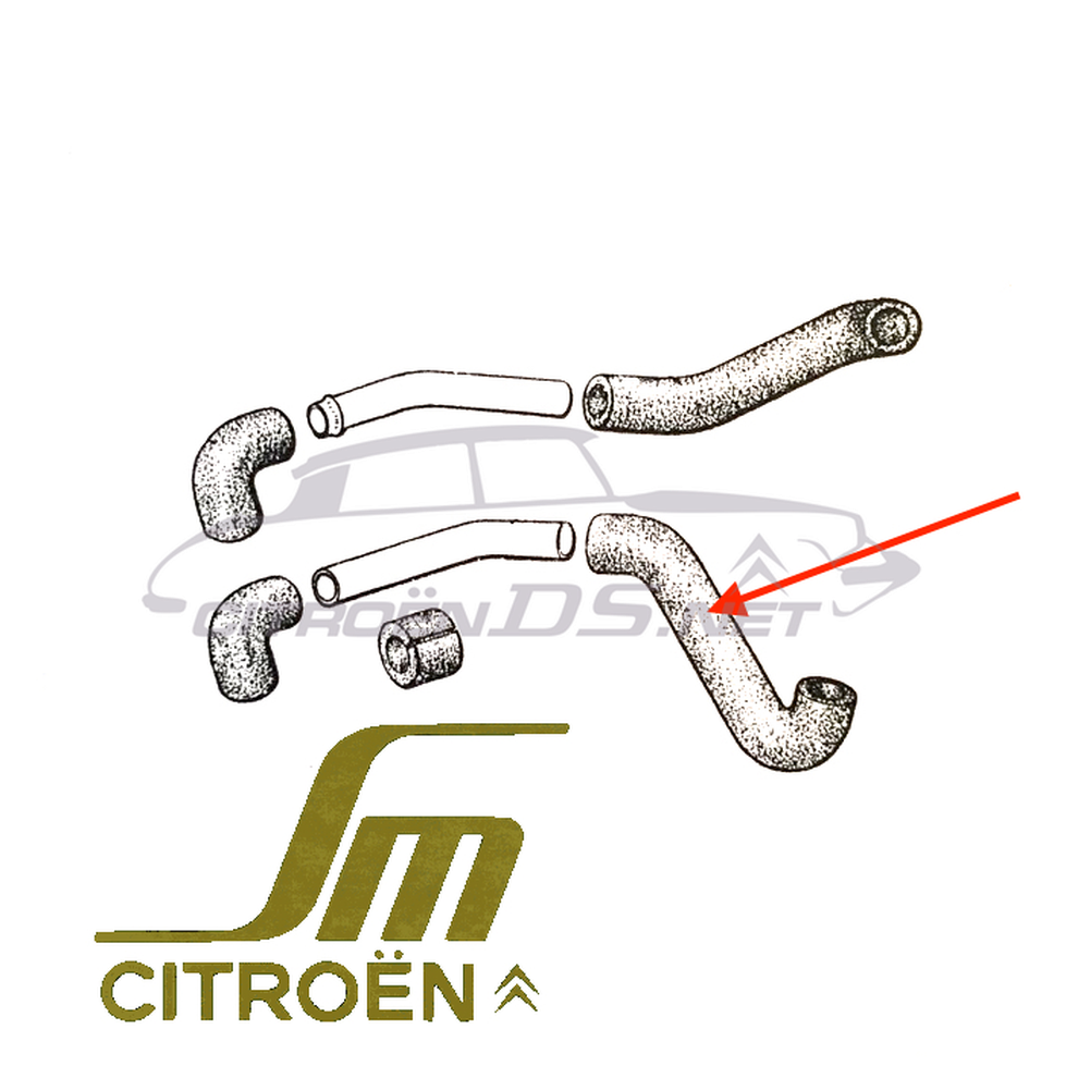 Return hose on heater matrix