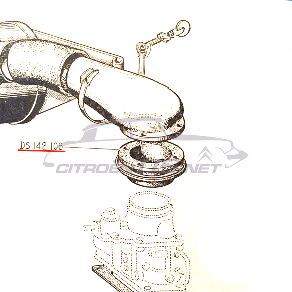 Sealing between inlet-pipe and air filter, DS 1955-1964