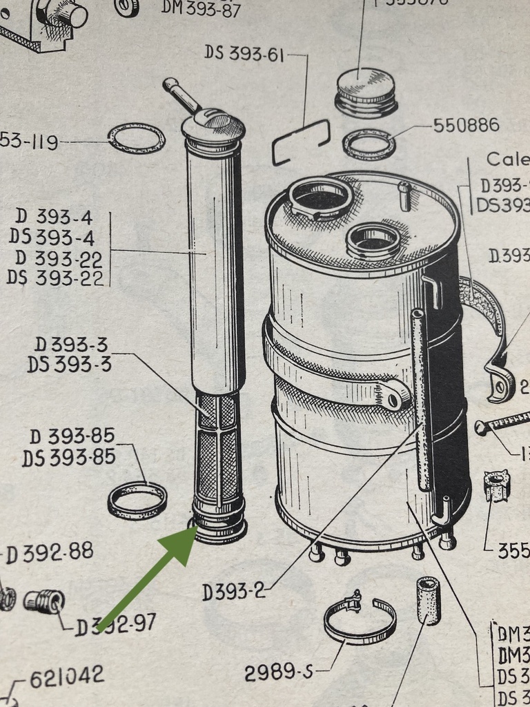 Dichtring am Filter unten im Hydraulikbehälter LHM