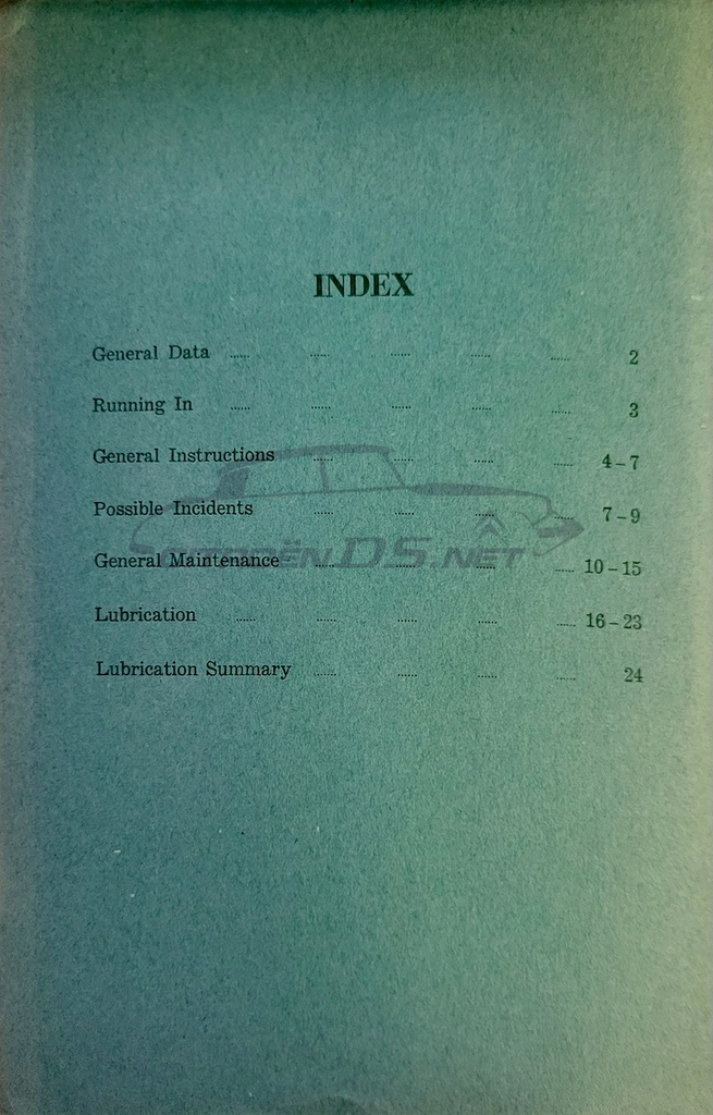 Betriebsanleitung für Citroën Sechszylinder-Vorderradantrieb, original und neu, 01/49, die englische Ausgabe