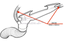 Air hose to 2 defroster nozzles, 30x400mm