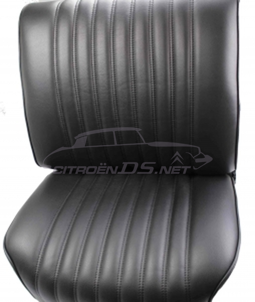 Fabric seat cover for frontseat, black leather.