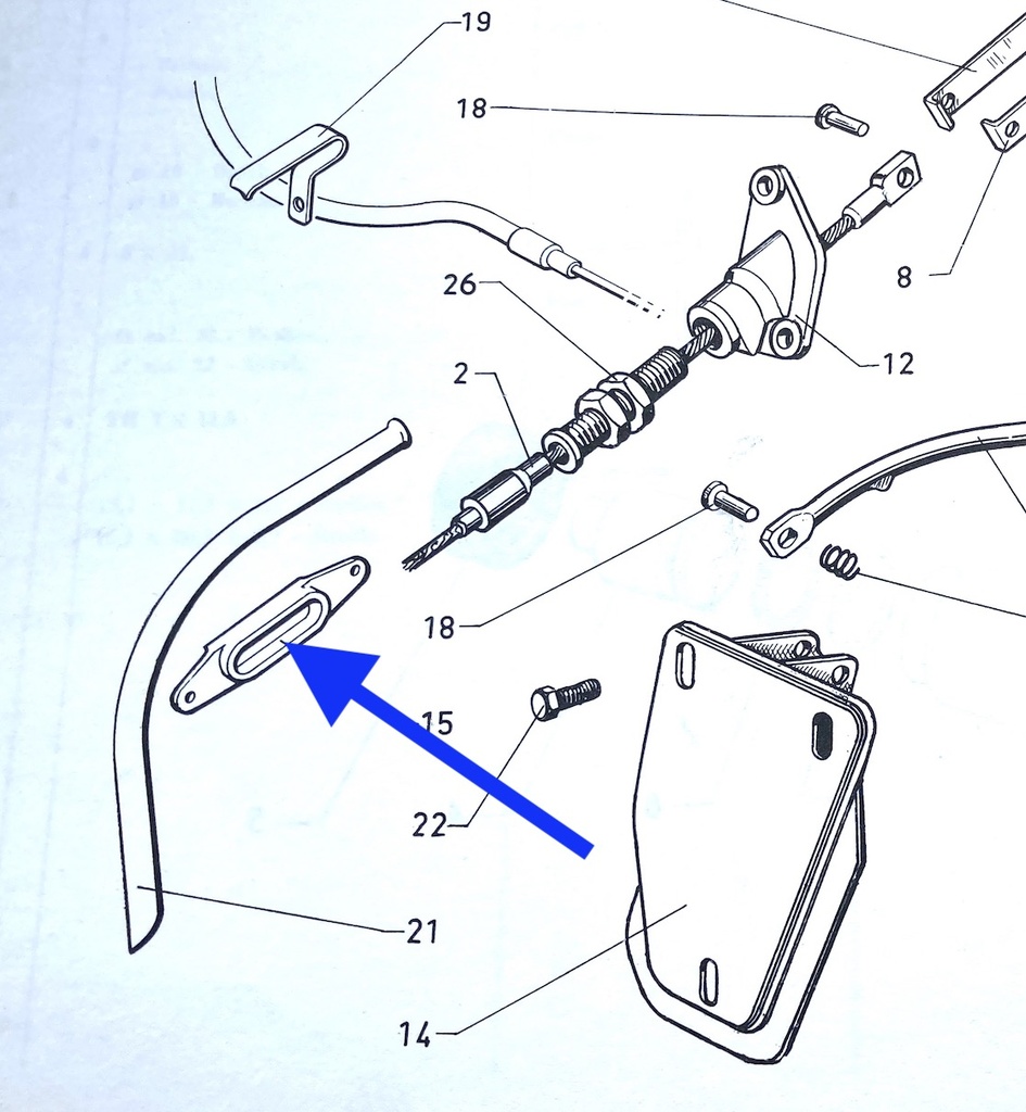 Handbremsseil Chassis-Durchführung