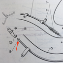 Headlamp height adjustment cable, front