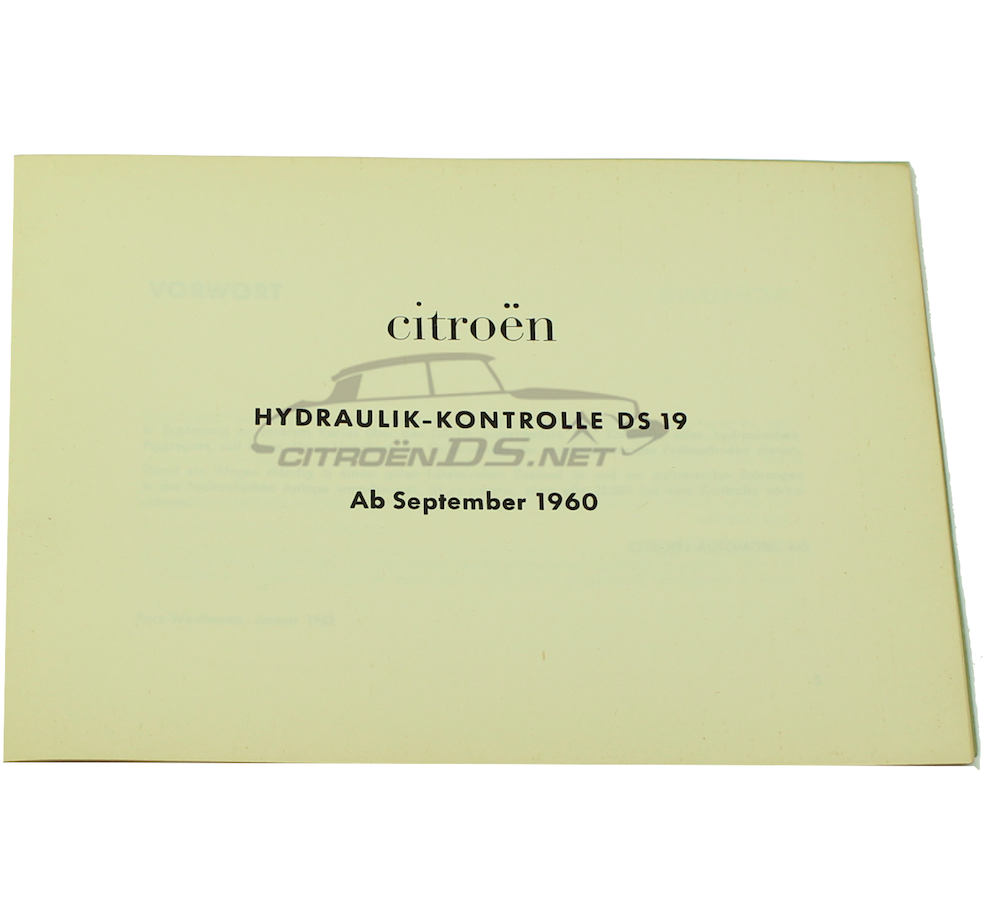 Hydraulik-Kontrolle Citroen DS19, 09/1960 -&gt;, ORIGINAL