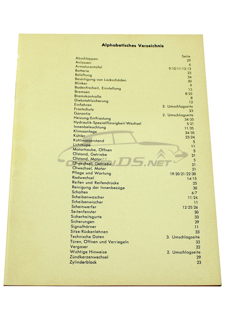 Betriebsanleitung DS19, mechanik, 1965/66, ORIGINAL