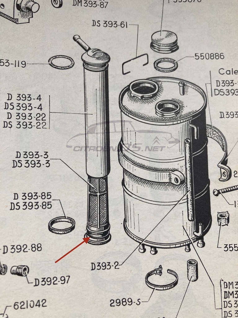 Dichtring am Filter unten im Hydraulikbehälter LHS