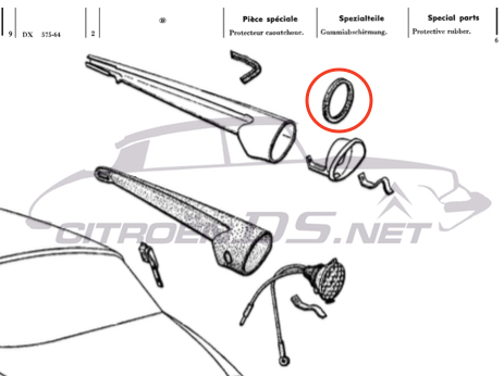 Gummiring Blinkertrompete hinten, n.o.s.