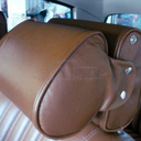 Headrest small type original dark brown leather “Tabacco“