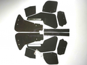 12-piece mud flap set for 1 car with mounting plates 