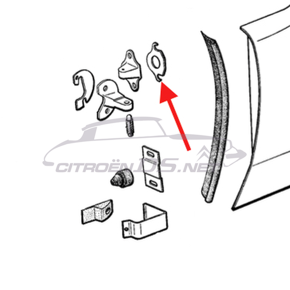 Adjustment-plate for door hinge on front/rear door, 1,5mm