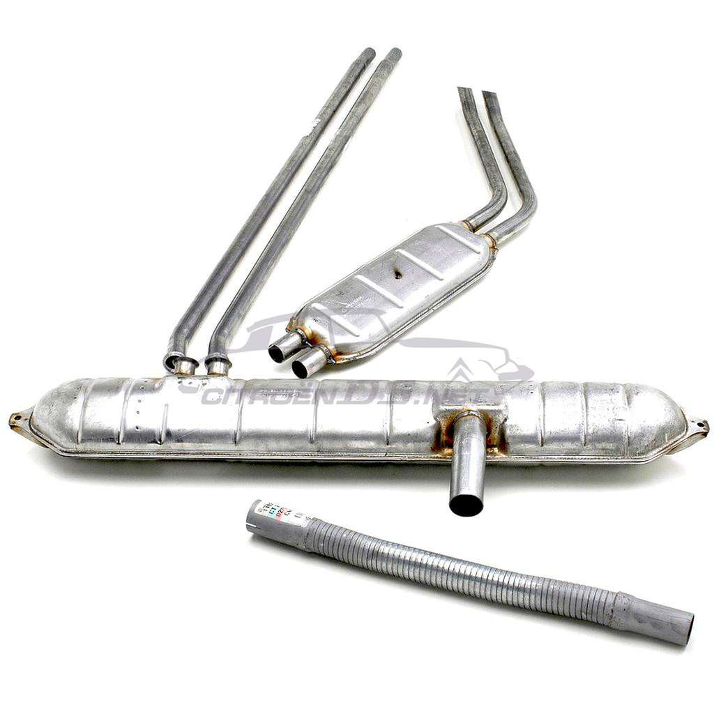 Exhaust system, Pallas, 5 parts, (2 x silencers/2 x inter pipes, 1 x Flexi), (no mounting kits)
