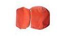 Fabric seat covers, &quot;rouge corsaire&quot;, 1964-1968, set front and rear