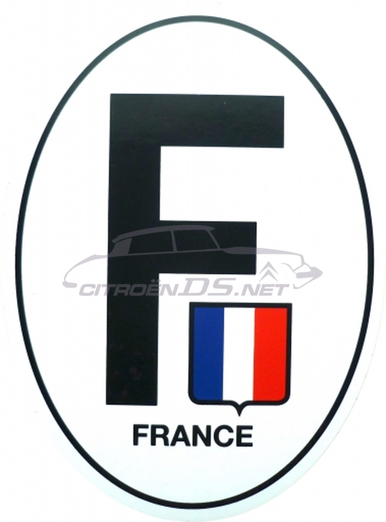 "F" Francia, sticker paese, ovale, 11,5x8,5cm