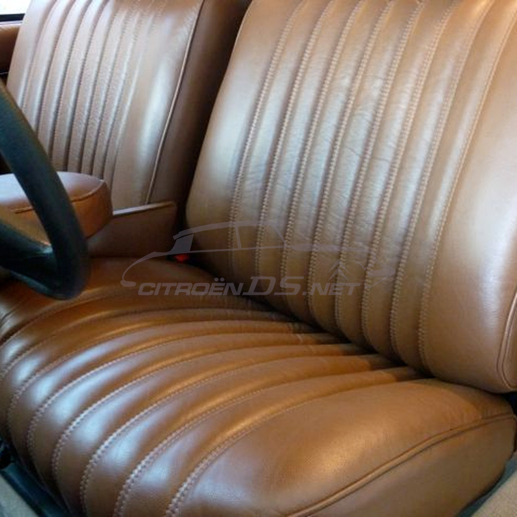 Front seat, dark brown leather ("Tabac" / "Havanne"), in replacement.