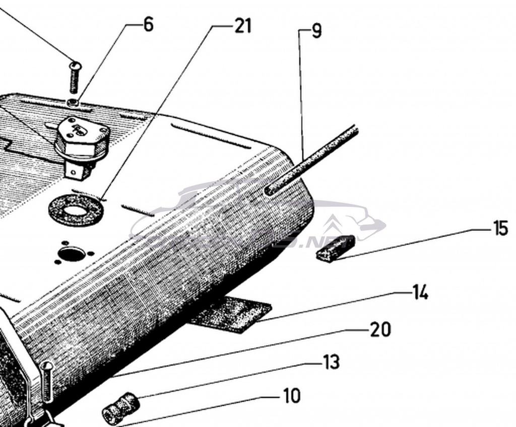 Fuel tank anti-rattle rubber, 6 required/car