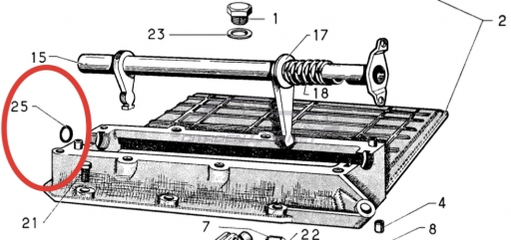 Gearbox selector spindle (cover) 'O' ring, 16.3x22x1