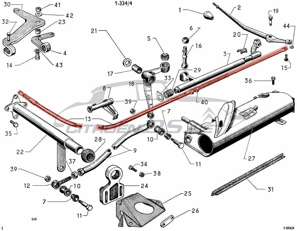 Gear cable 5-speed, second-hand for LHD