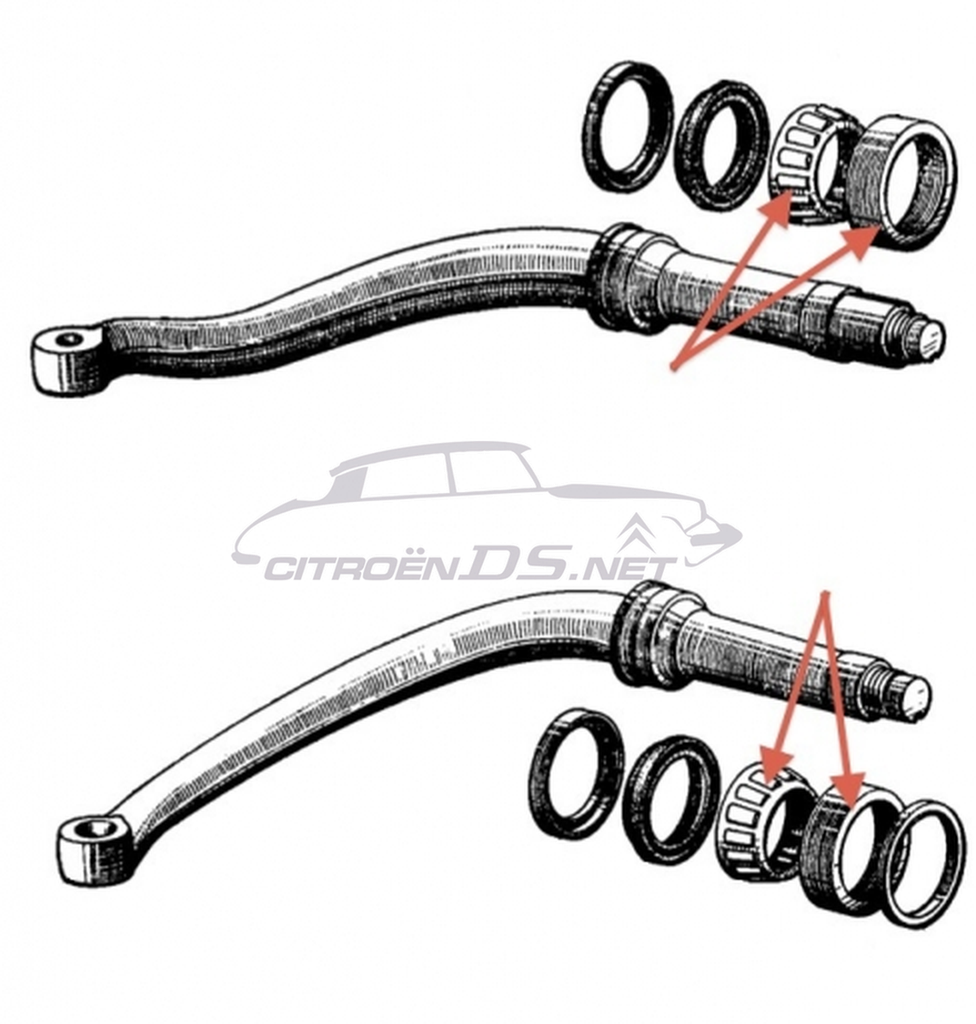 Bearings and cage, upper and lower and rear suspension arm, n.o.s.