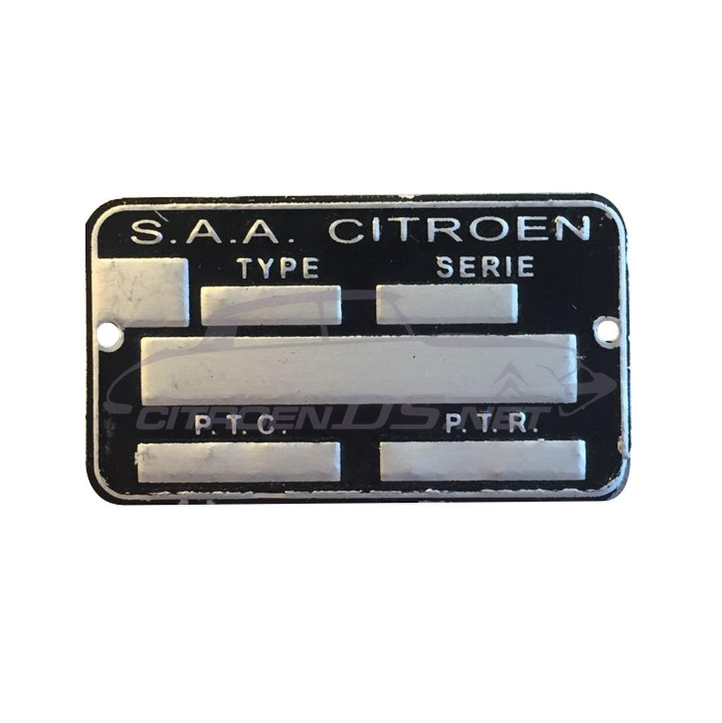 Typenschild S.A.A. Citroën