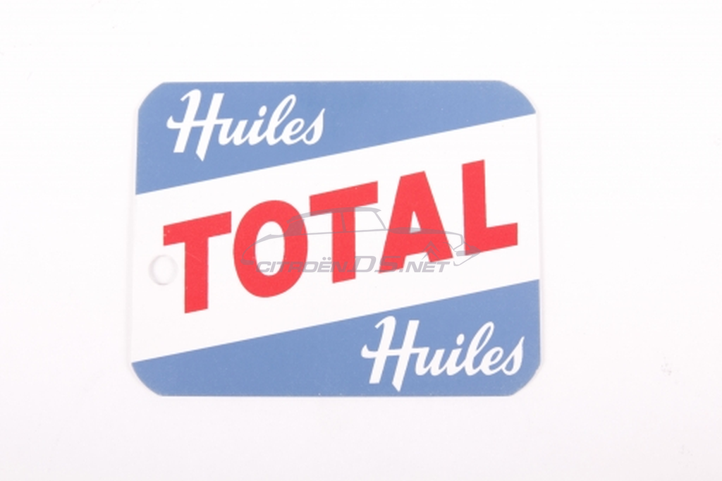 Etikett für Ölwechsel 'Huiles TOTAL'