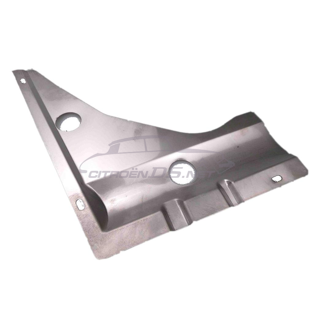Lower shield under front left suspension arm, stainless steel