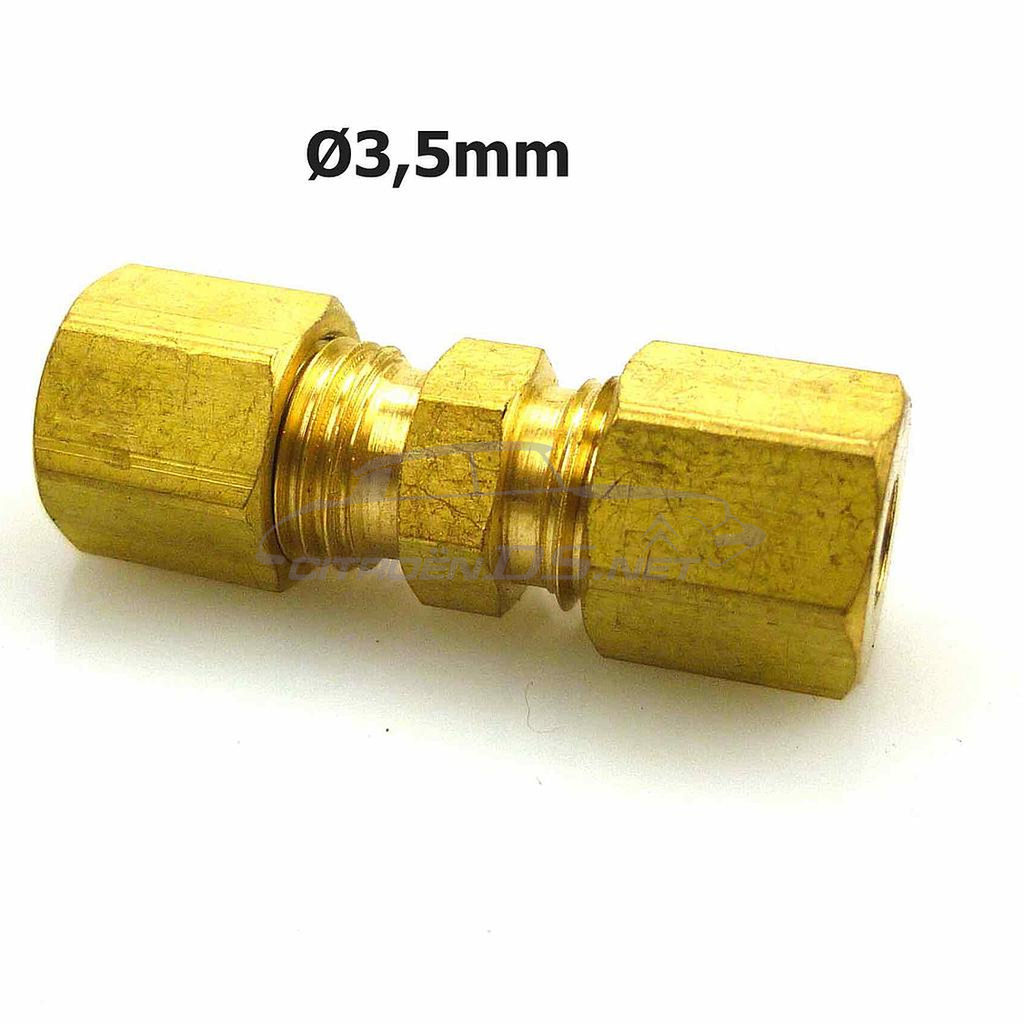 2 way inline connector for high pressure pipes, 3.5mm, self-sealing