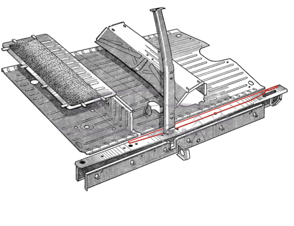 Reinforcement plate on inner sill, right side