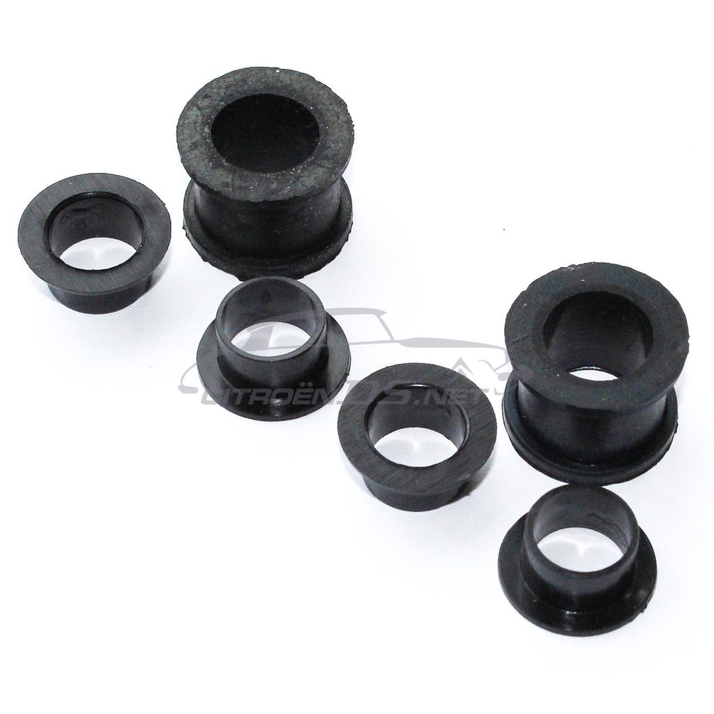 Rubber &amp; nylon bushes, gear change, set 6, 4 Nylon/2 Rubber