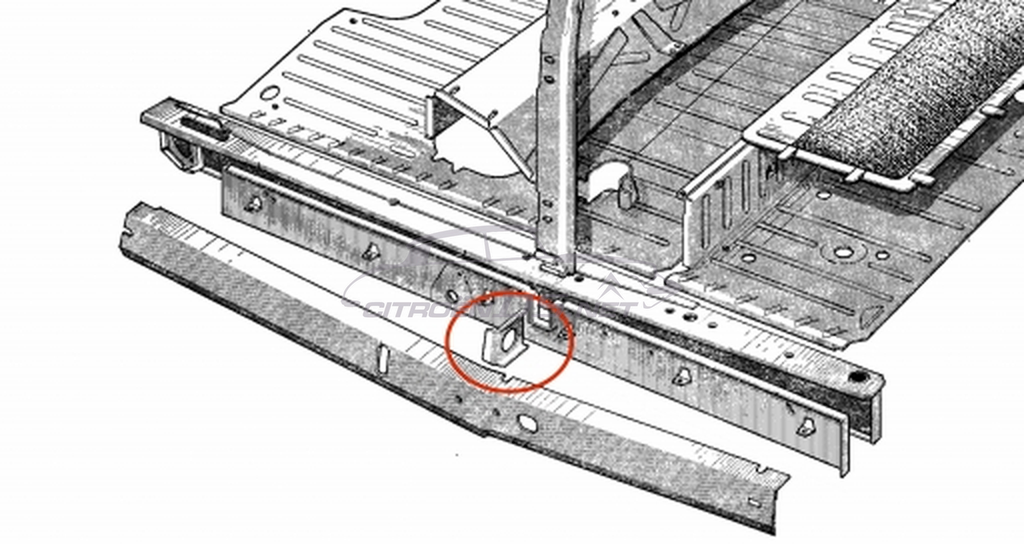 Tôle de liaison de brancard sous pied milieu G/D, la paire