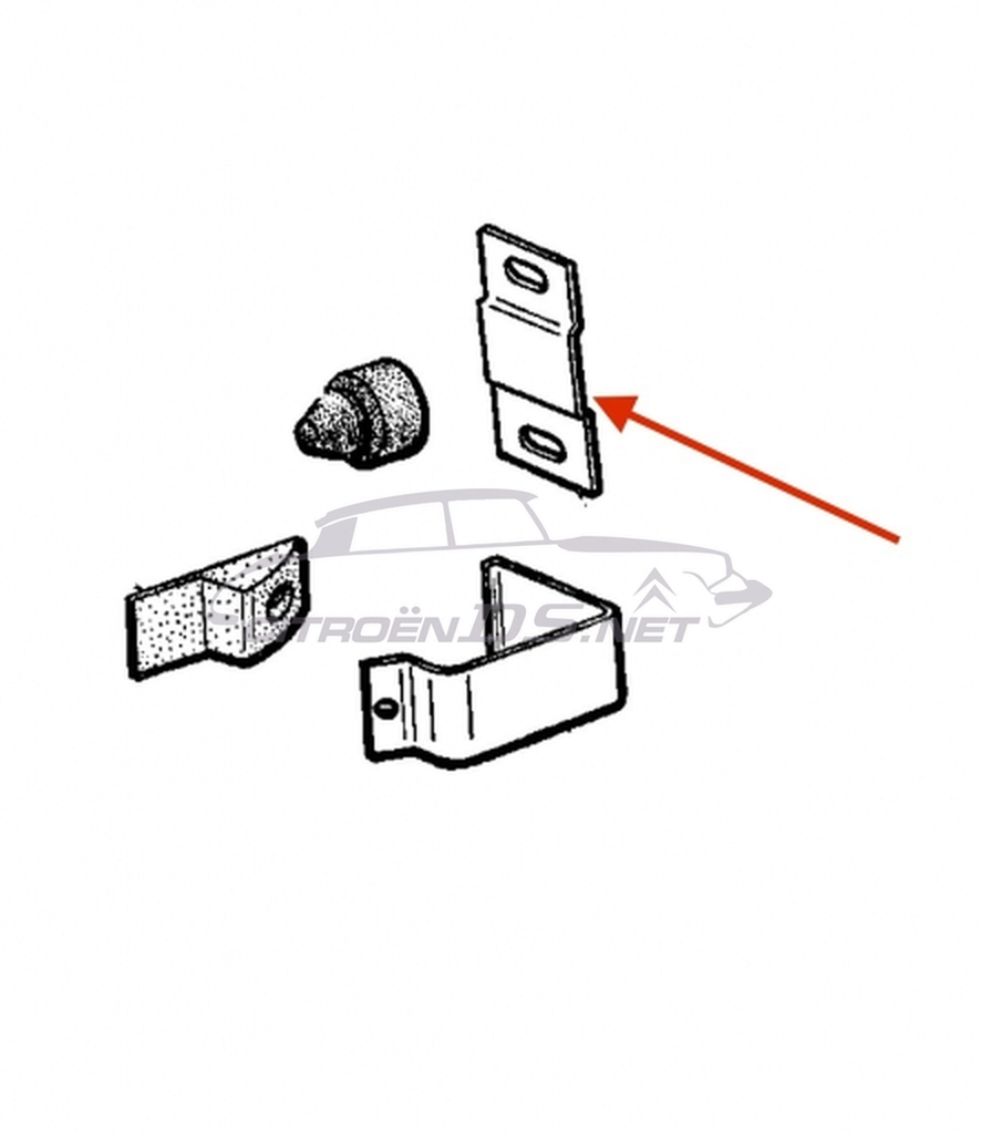 Retaining plate for door catch hinge front, second-hand