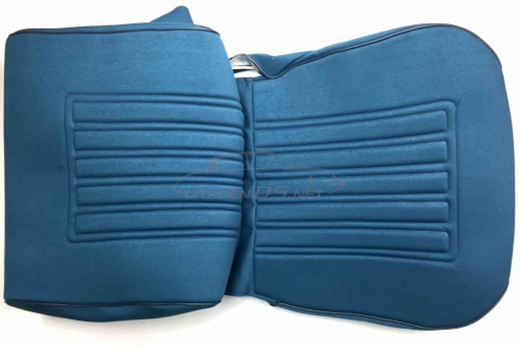 Seat covers ID-DS print-pattern &quot;bleu pétrole&quot; 1973-'75, set front and rear