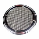 Speaker grille for parcel shelf. Chrome ring with black grille