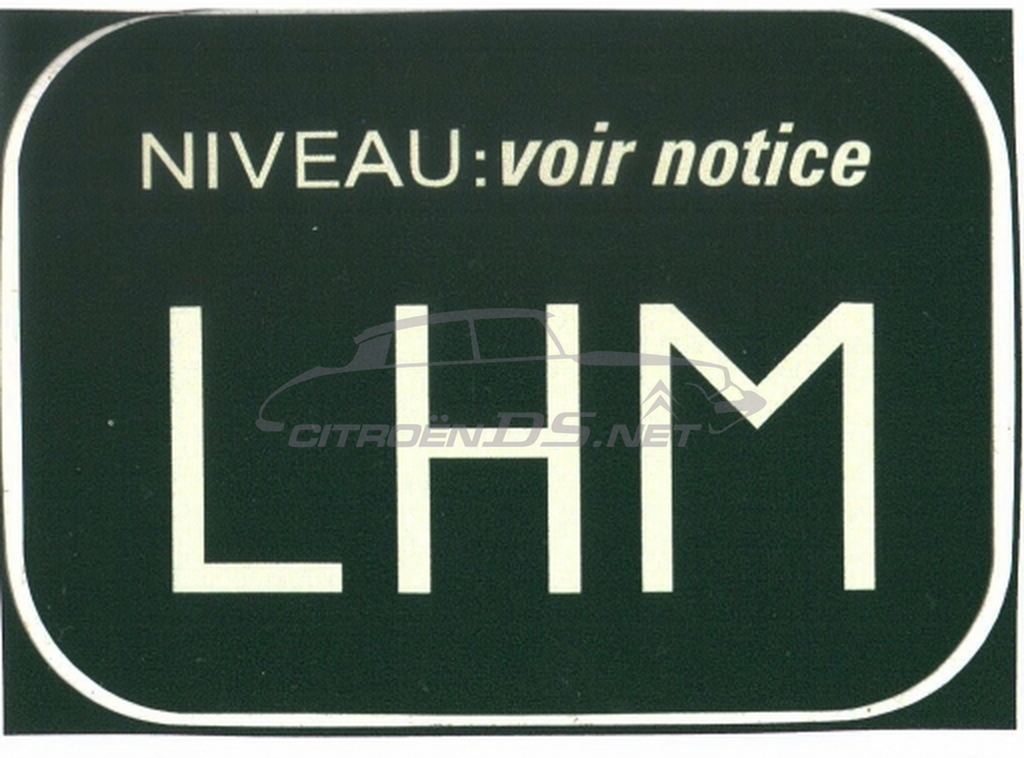 Autocollant pour  bocal LHM "Niveau: voir notice LHM"