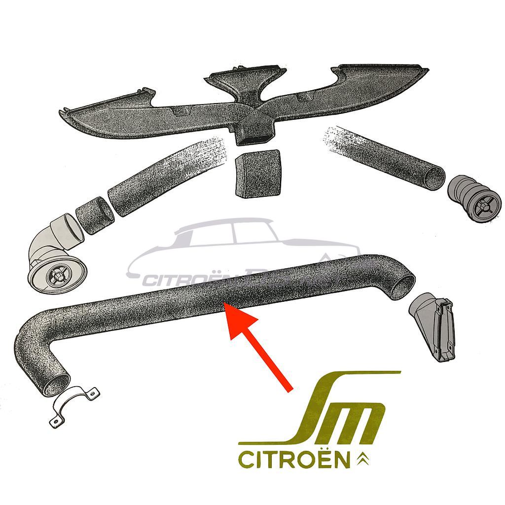 Heater hose behind dashboard, SM, per meter