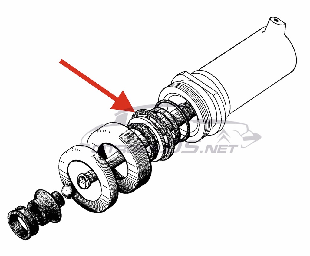 Joint d'écrou cylindre de suspension AV/AR, 12/1967-1975