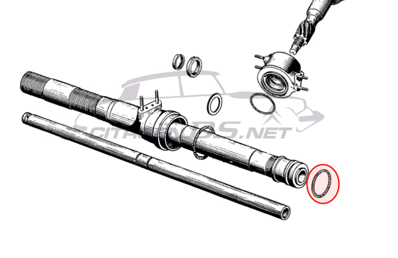 Rubber ring in steering rack <-12/1963