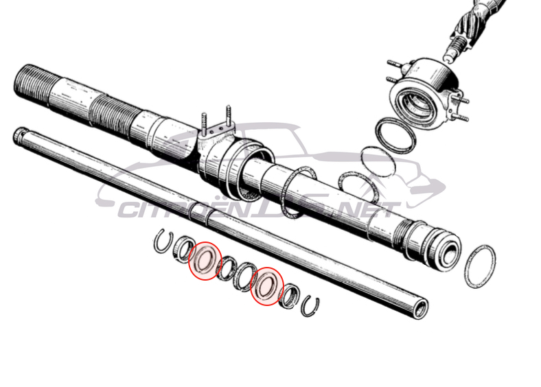 Rilsan sealing ring in steering rack <-07/1967