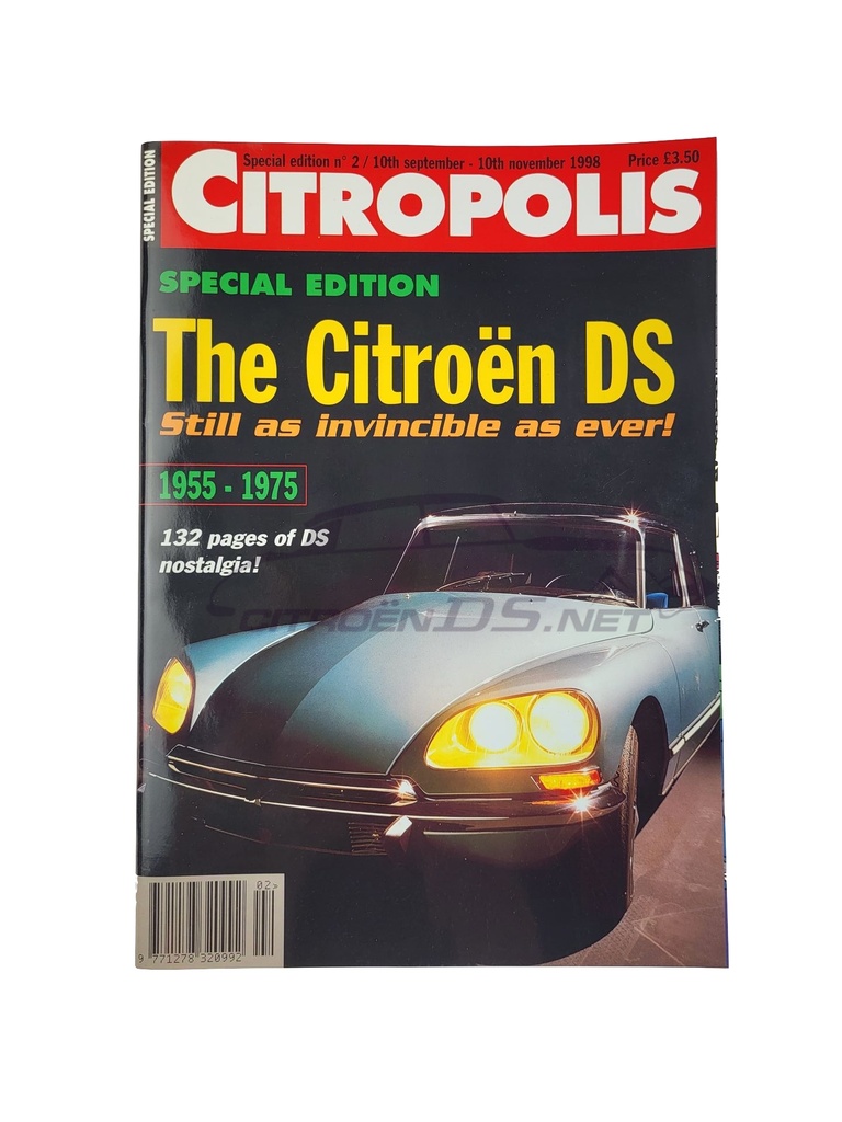 Magazin Zeitschrift Citropolis- Special Edition "The Citroën DS " nr 2/10 sept-10 nov 1998, Englische Ausgabe