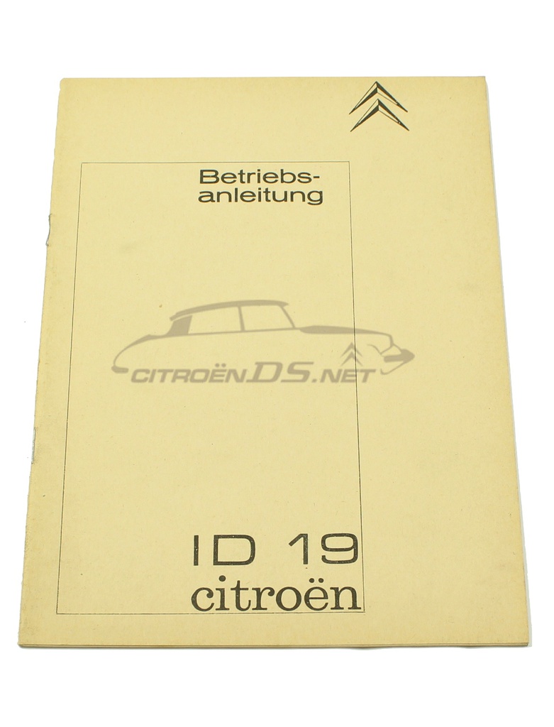 Istruzioni per l'uso ID19, ORIGINALE, l'edizione tedesca