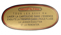 [815613] Oval air filter maintenance sticker