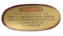 Oval air filter maintenance sticker