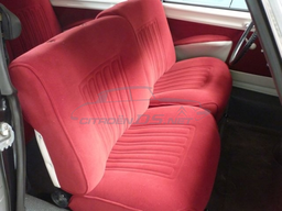 [717754] Sitzbezüge ID/DS Waffel-Printmuster (abgesteppt) “Cornaline rot“ 1969-’75, Satz vorne u. hinten