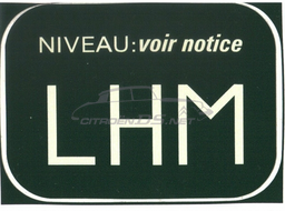 [815605] Sticker large on storage container LHM &quot;Level: see manual&quot;