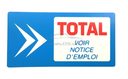 Autocollant bleu, "TOTAL voir notice d'emploi"