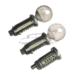[615013] 3 lock cylinders and 2 keys, 09/1971-1975, as original